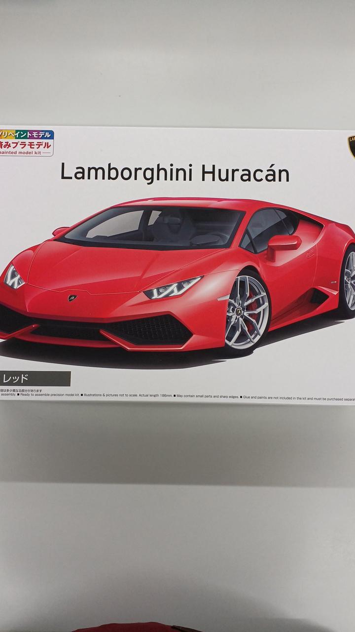 Aoshima Plastic Model '14 Lamborghini Huracán (Red) 'Pre-Paint Tomo