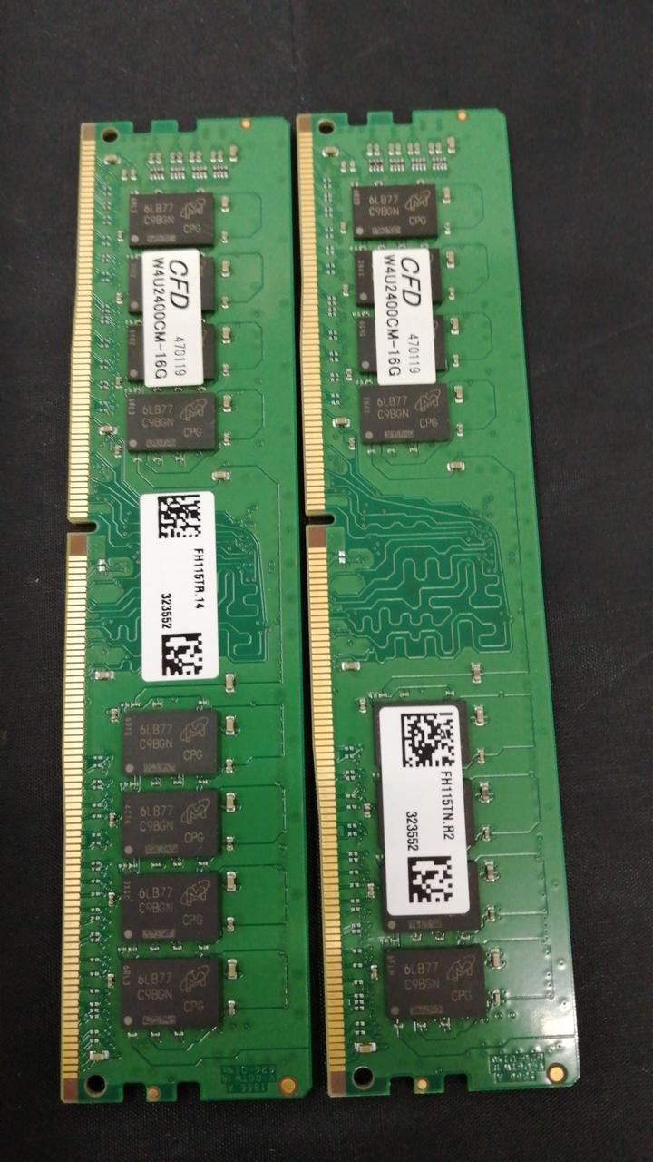 CRUCIAL DDR4 memory 16GB x 2 sticks CT16G4DFD824A. C16FBR1