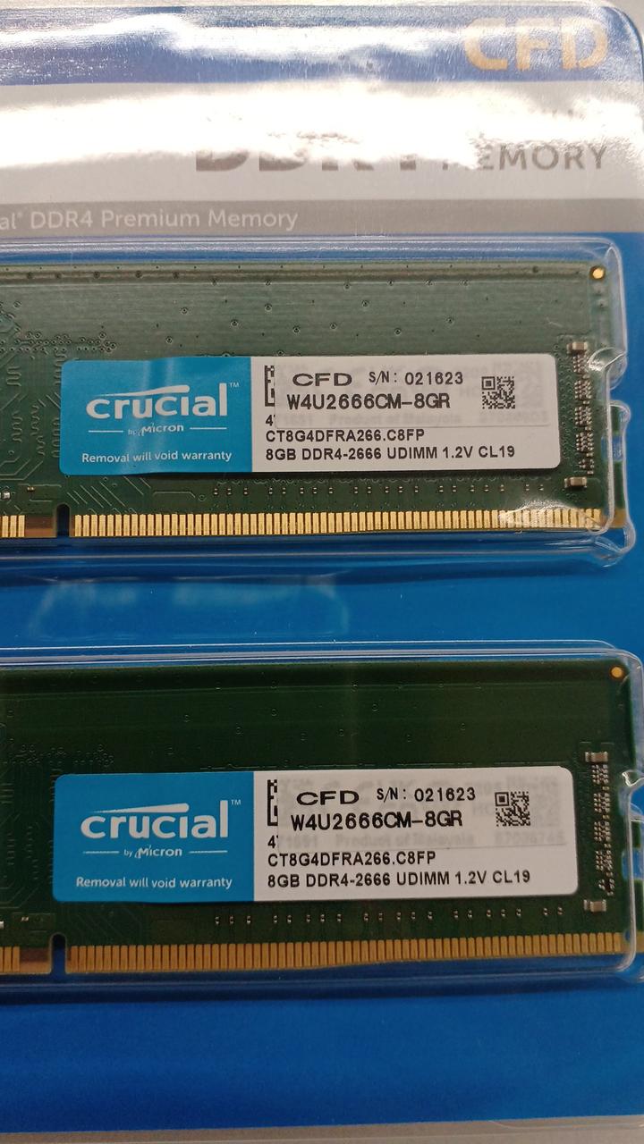 Crucial [8GBx2] DDR4 Memory W4U2666CM-8GR