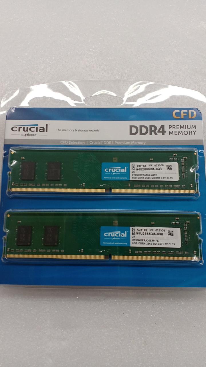 CRUCIAL [8GBx2] DDR4 Memory W4U2666CM-8GR