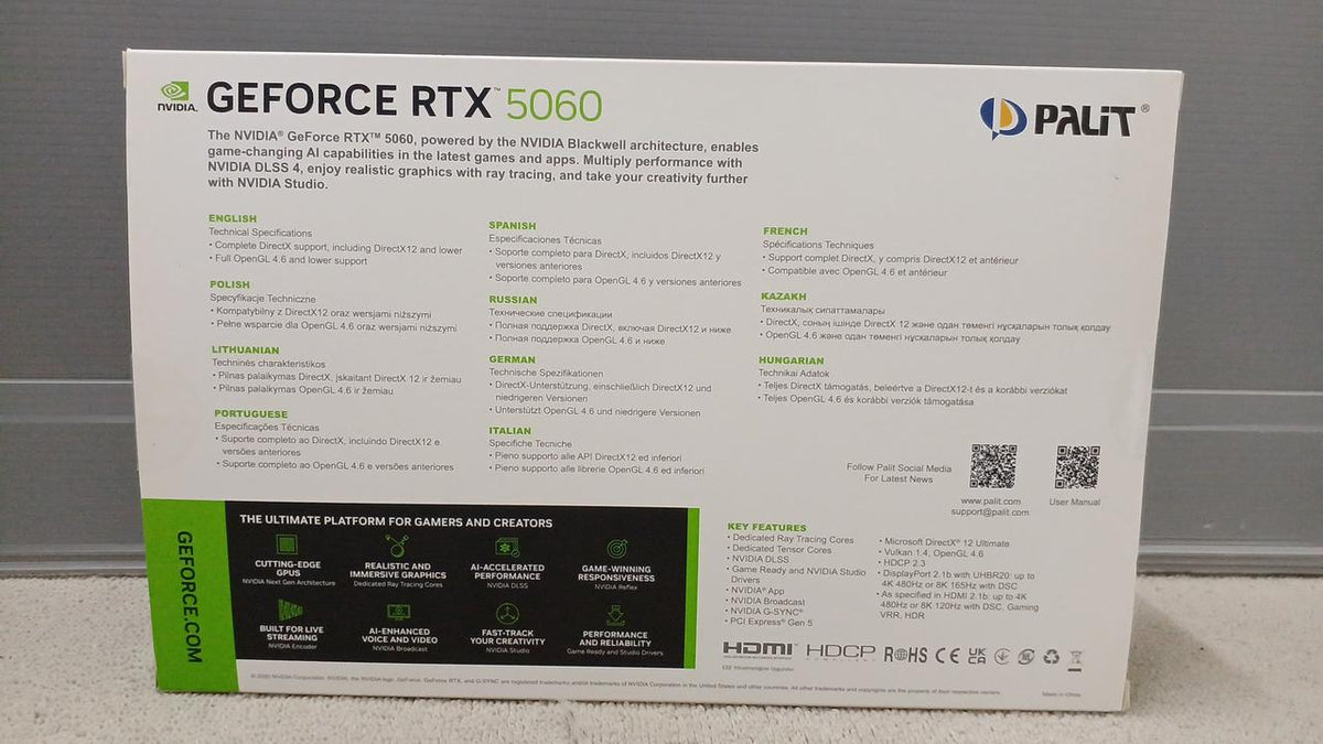 PALIT Graphics Board: NVIDIA GEFORCE RTX5060 WHITE O