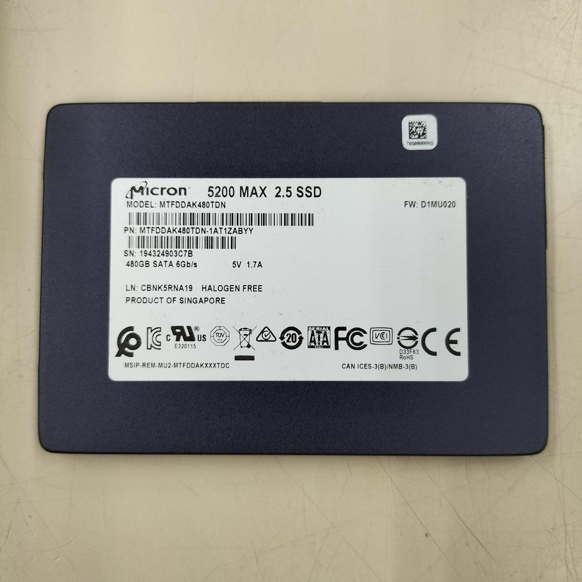 MICRON SSD MTFDDAK480TDN