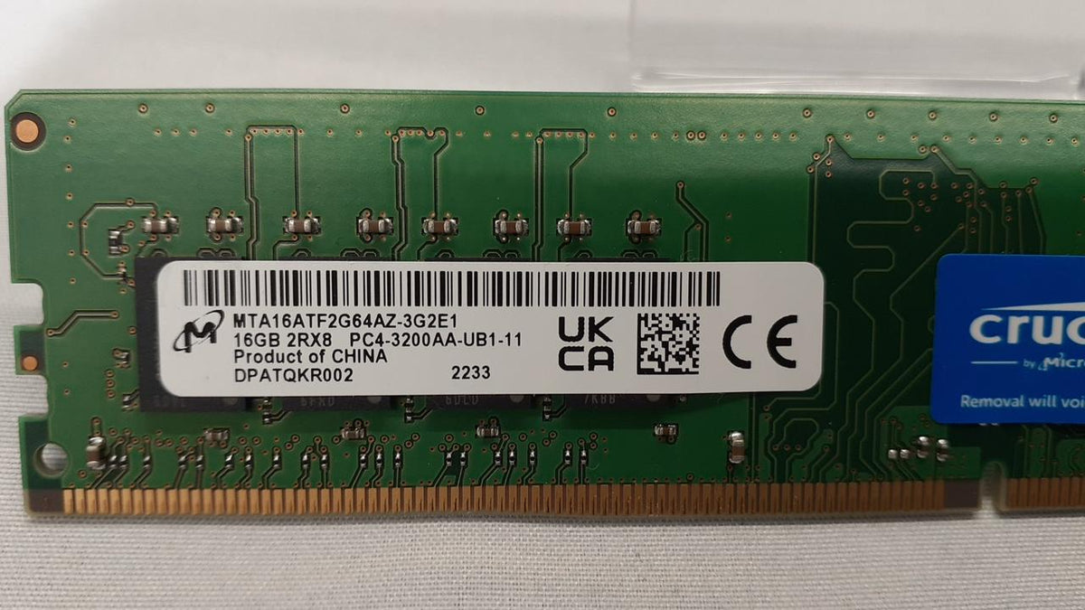 CRUCIAL DDR4 Memory 16GB PC4-3200AA-UB1-11