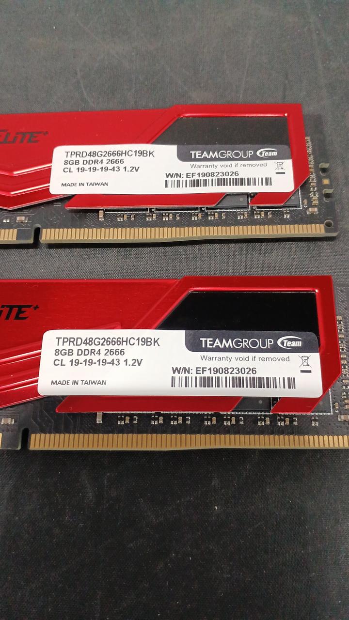 TEAM DDR4-2666 16GB(8*2) TPRD48G2666HC19BK