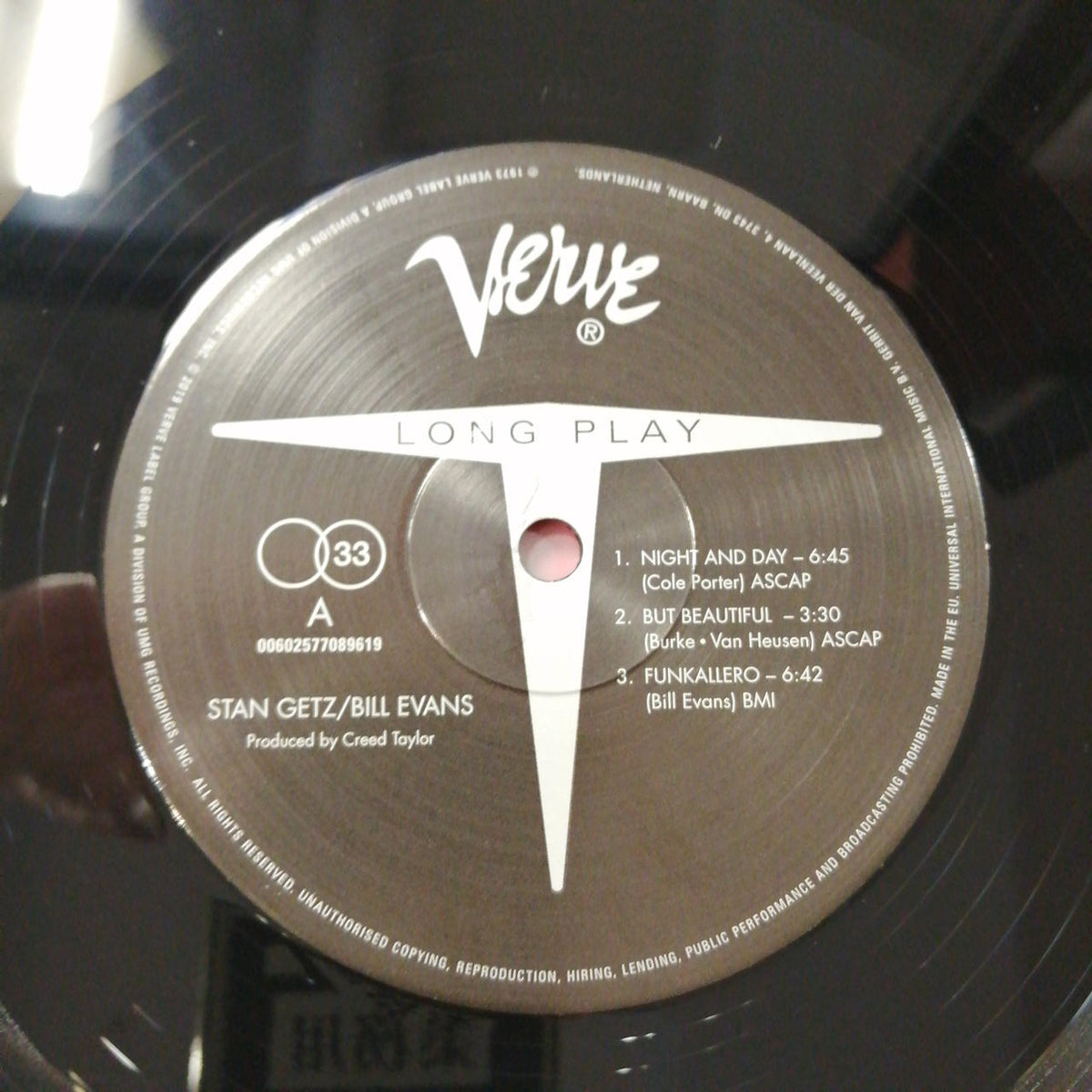 VERVE RECORDS STAN GETZ & BILL EVANS 00602577089619