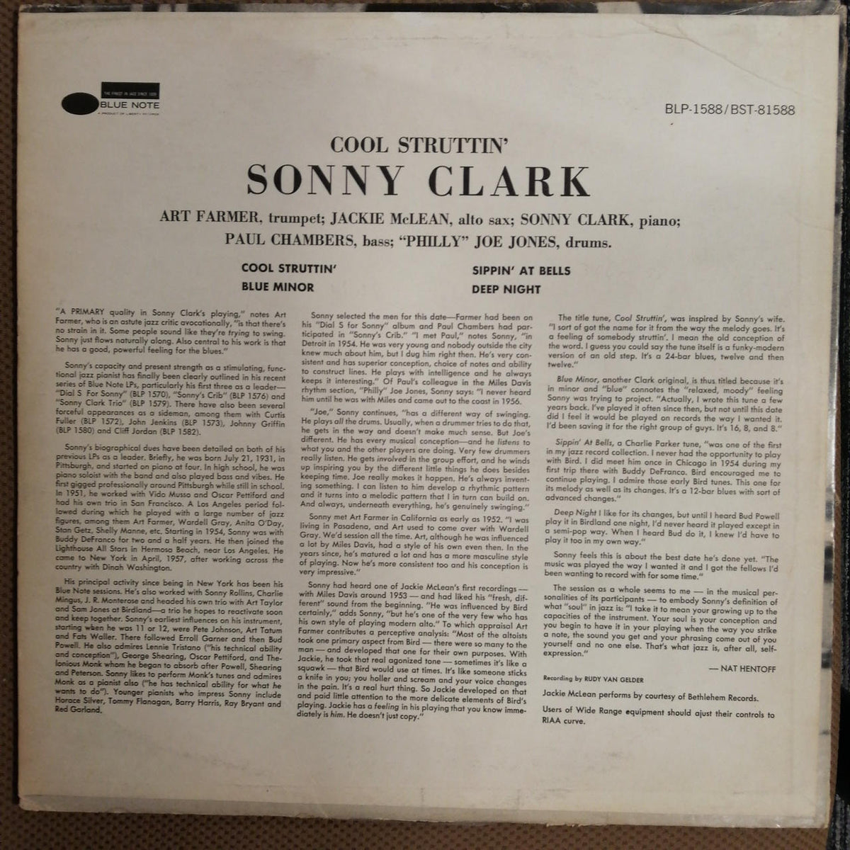 BLUE NOTE SONNY CLARK/COOL STRUTTIN' BST 81588