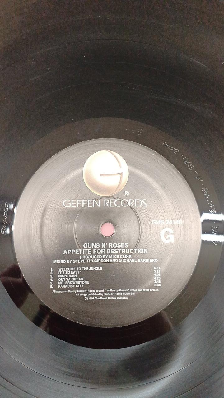 GEFFEN RECORDS GUNS N' ROSES/APPETITE FOR DES GUNS N' ROSES/APPETITE FOR DES