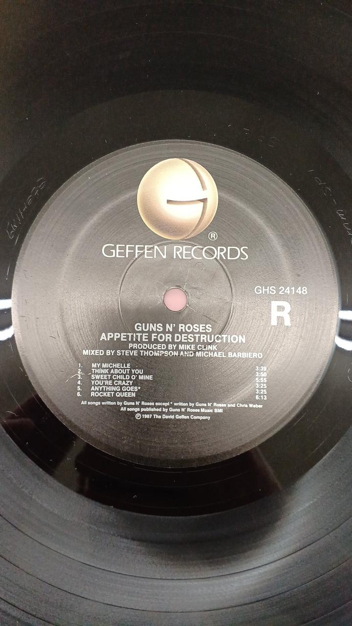 GEFFEN RECORDS GUNS N' ROSES/APPETITE FOR DES GUNS N' ROSES/APPETITE FOR DES