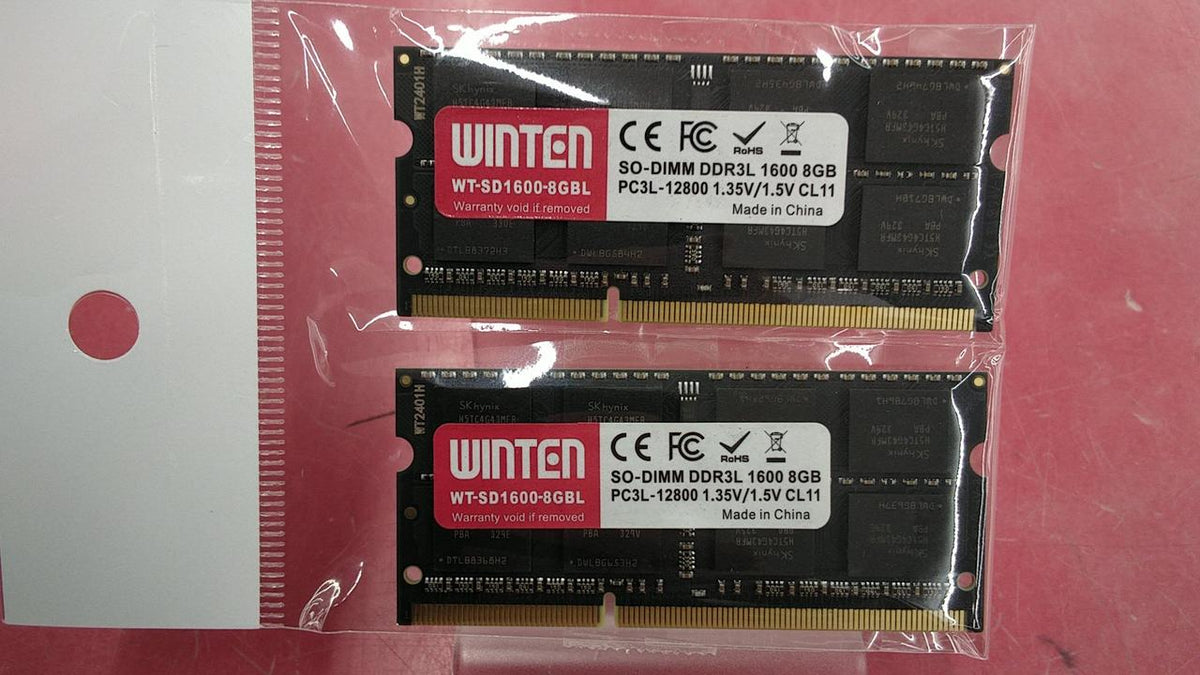 WINTEN Memory DDR3-1600 WT-SD1600-8GBL × 2 for Notebook PCs