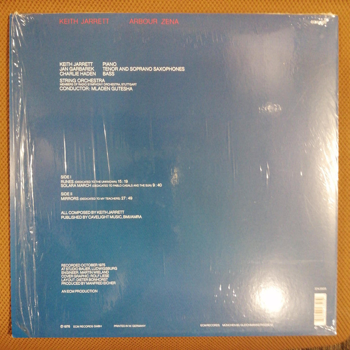 ECM RECORDS KEITH JARRETT/ARBOUR ZENA ECM 1070