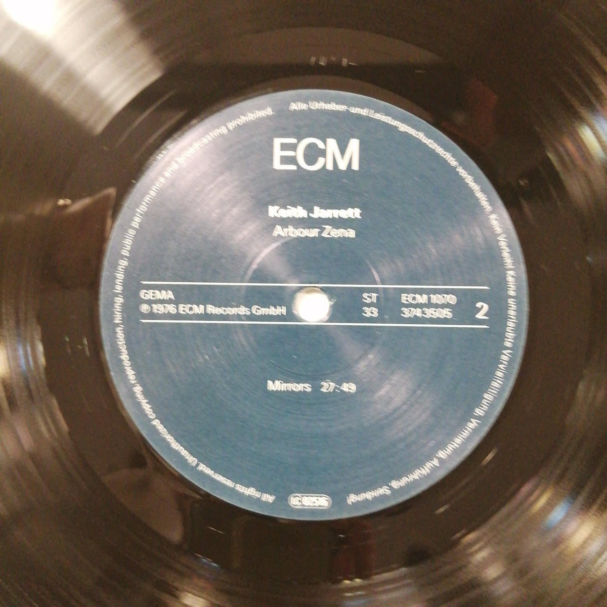 ECM RECORDS KEITH JARRETT/ARBOUR ZENA ECM 1070
