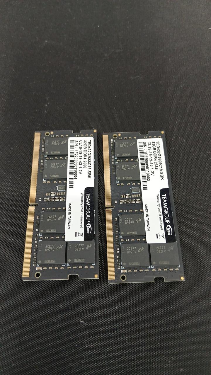 TEAMGROUP Laptop PC Memory 32GB x 2/2666 (64GB) TED432G2666C19-SBK
