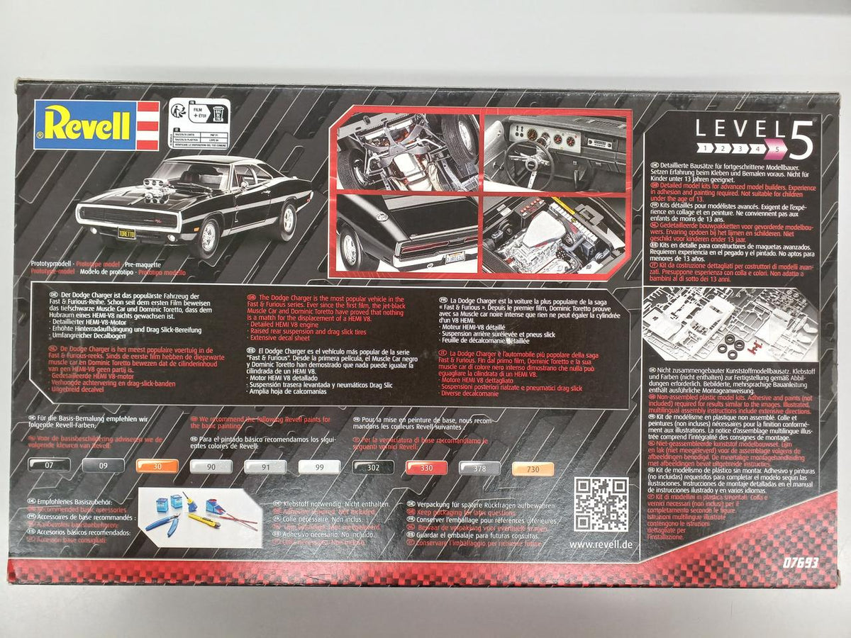 REVELL 1/25 Scale Plastic Model Dodge Charger "Dominic" "FAST & FURIO" - Banzai Thrifting | BanzaiHobby