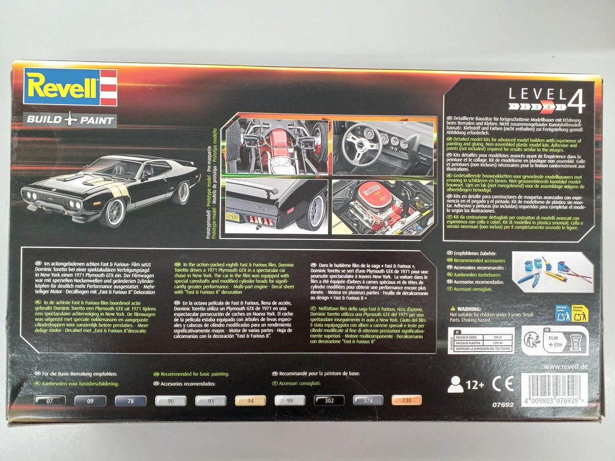 REVELL 1/24 Scale Plastic Model Primus GTX "Dominic" "FAST & FURIO" - Banzai Thrifting | BanzaiHobby