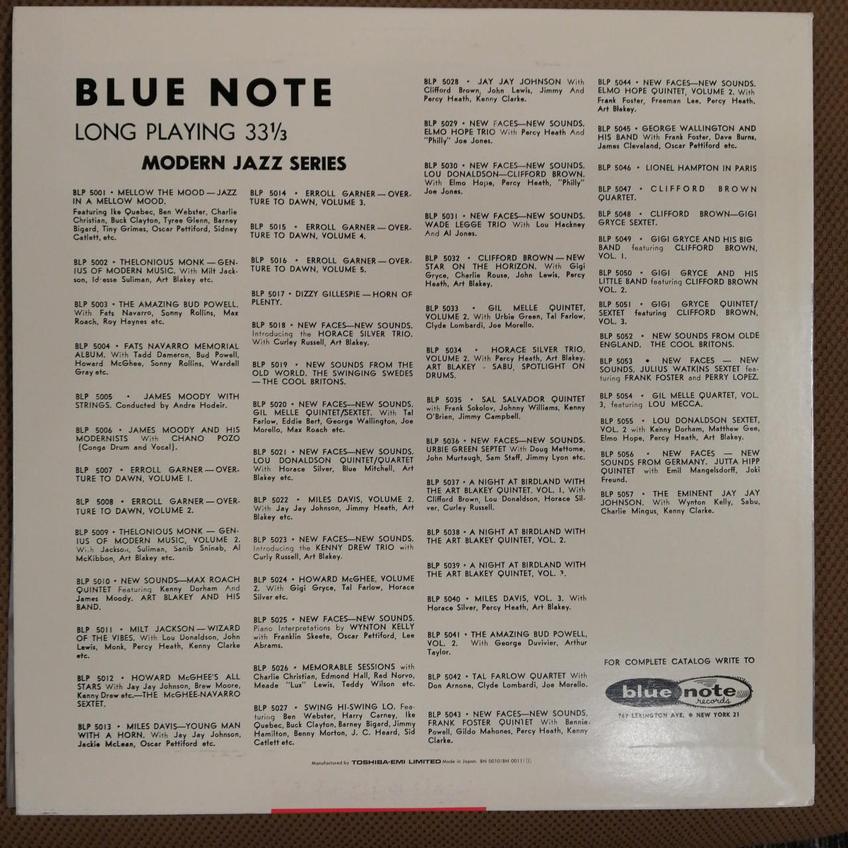 BLUE NOTE/TOSHIBA LOU　DONALDSON　SEXTET　VOL.2 BLP5055/BN0011 - Banzai Thrifting | BanzaiHobby