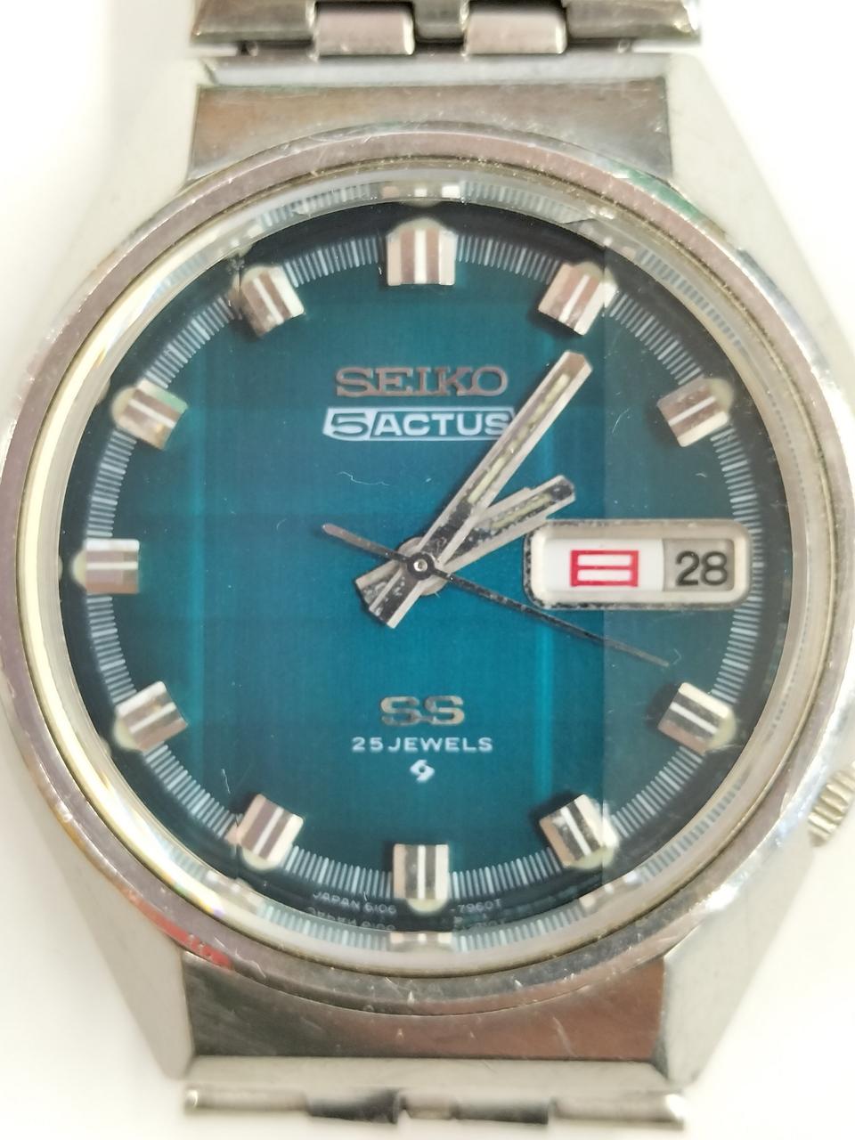 SEIKO 5ACTUS Cut Glass 6106-7690 - Banzai Thrifting | BanzaiHobby