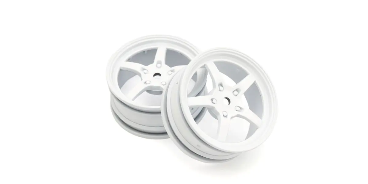 Kyosho FAH705W 5-Spoke Racing Wheel (White / 2pcs) - BanzaiHobby