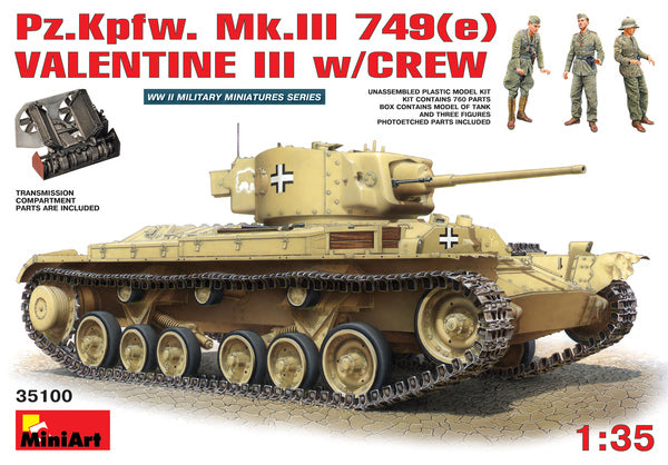 Mini Art MA35100	1/35 Valentine MK.3 749(E) Kru-3 included