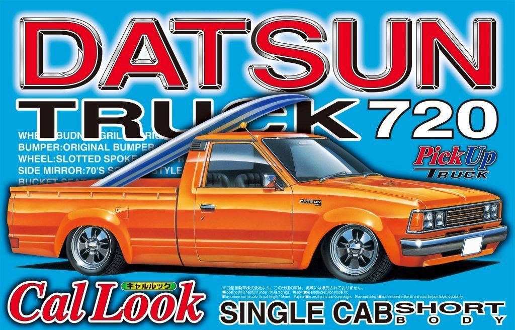 Aoshima Datsun 720 Pick-Up Truck Short Box with Cal Look 1/24 - BanzaiHobby