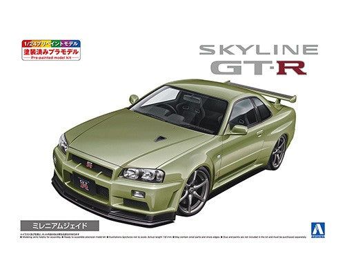 Aoshima 1/24 NISSAN BNR34 SKYLINE GT-R V･spec Ⅱ Nur '02 Millennium Jade - BanzaiHobby