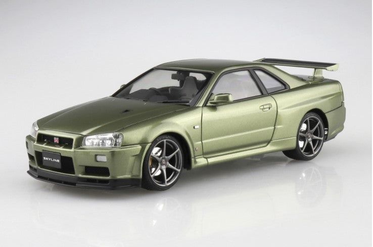 Aoshima 1/24 NISSAN BNR34 SKYLINE GT-R V･spec Ⅱ Nur '02 Millennium Jade - BanzaiHobby