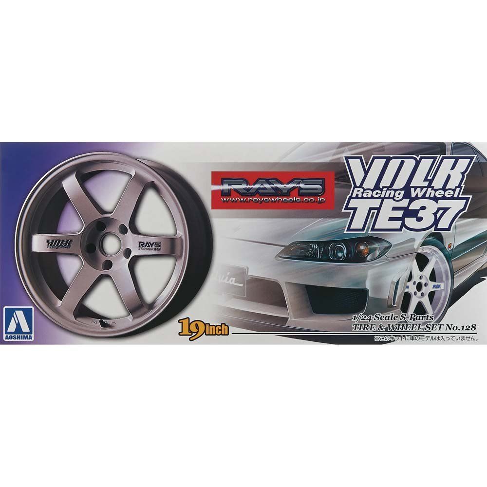 Aoshima Volk Racing TE37 (White) 1/24 Plastic Model Wheels - BanzaiHobby