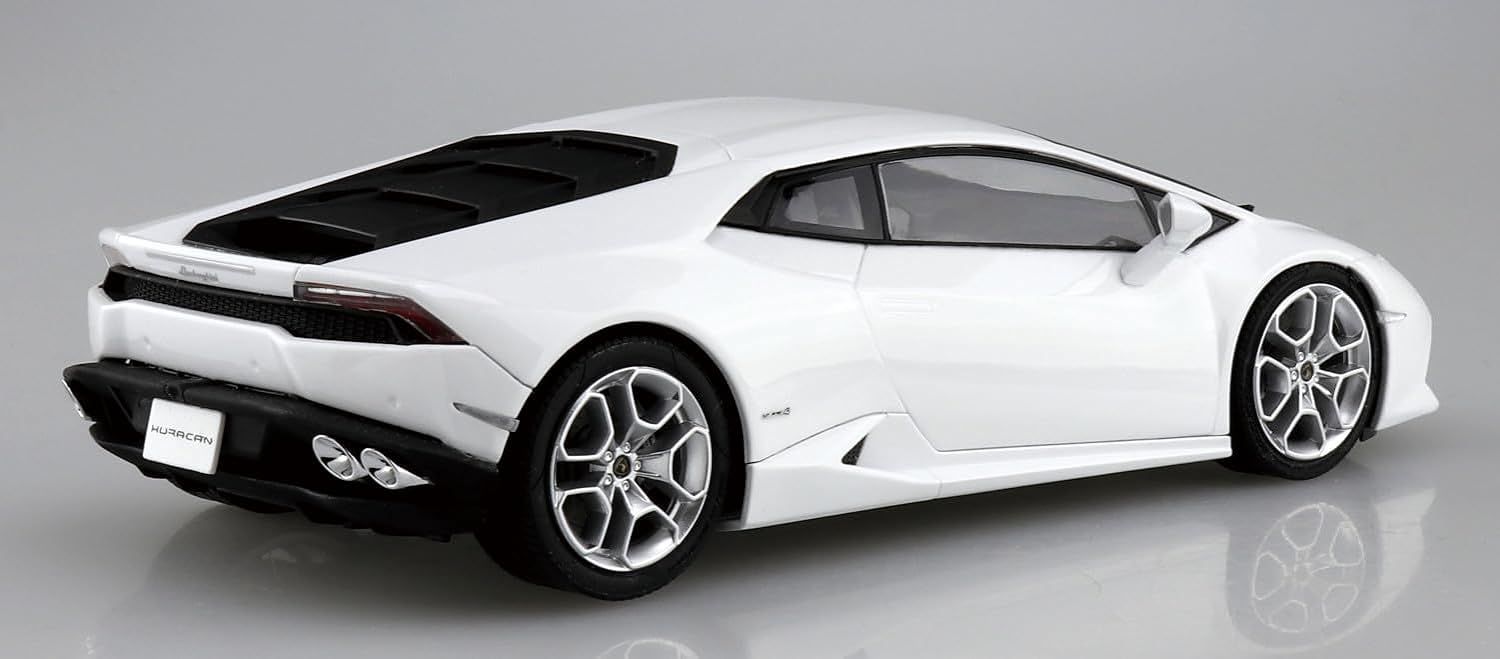 Aoshima 1/24 Pre-Painted No.4-B '14 Lamborghini Huracan White - BanzaiHobby