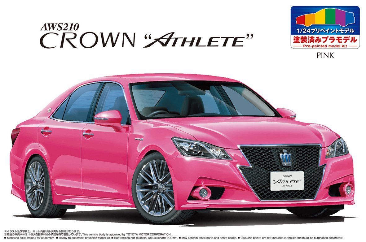 Aoshima 1/24 Toyota AWS210 Crown Athlete G Reborn Pink `13 Momotaro - BanzaiHobby