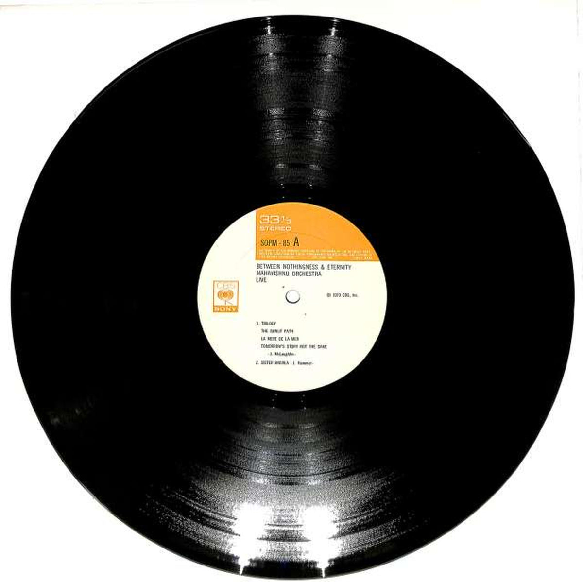 CBS Sony Mahavishnu Orchestra 'Flight from Nothingness' SOPM85