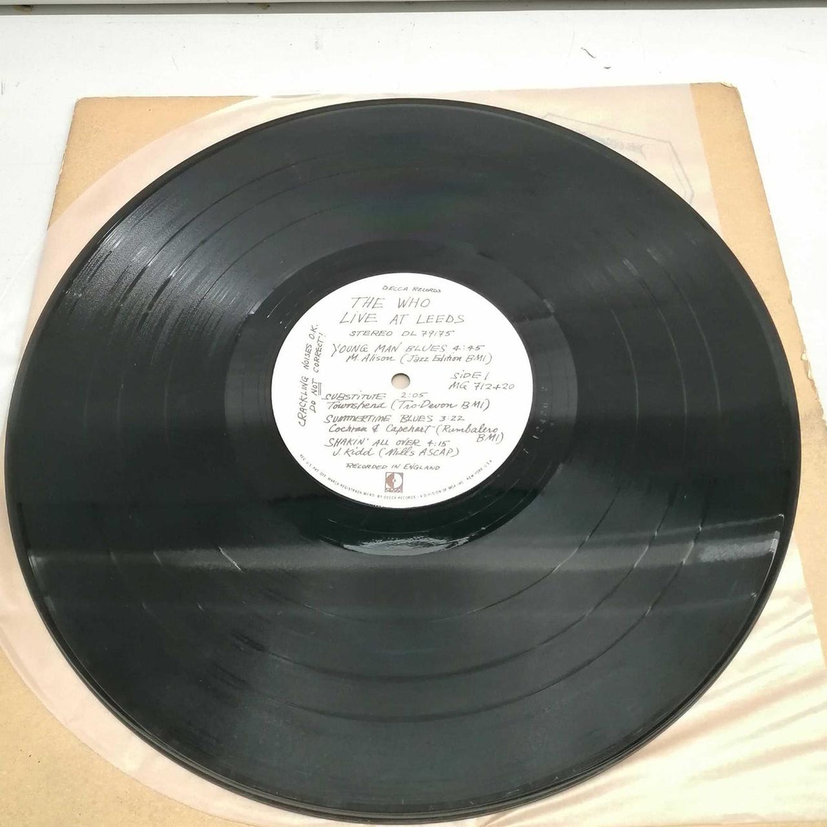 DECCA THE WHO LIVE AT LEEDS DL 79175