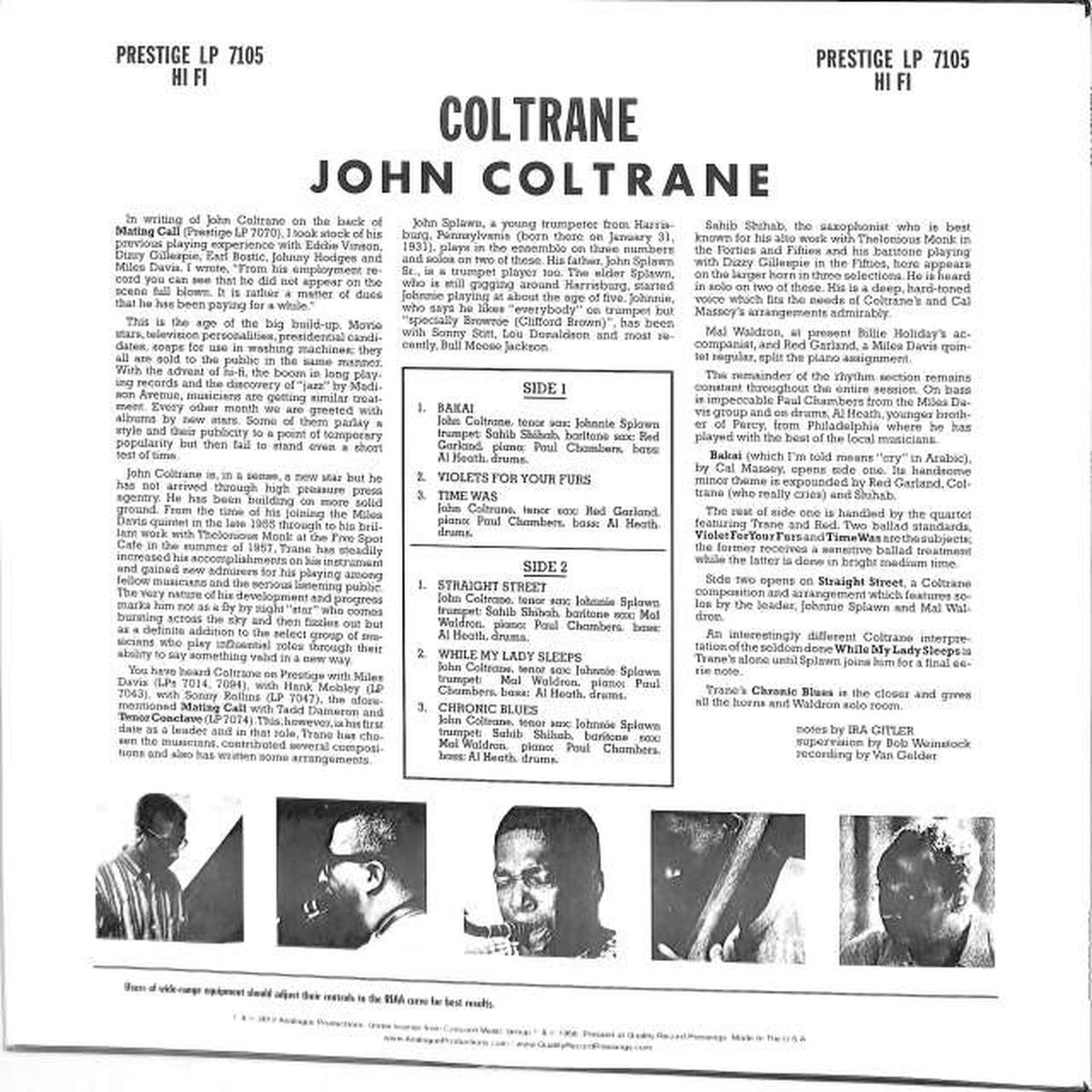 PRESTIGE JOHN COLTRANE APRJ7105