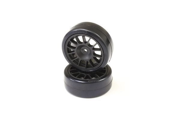 Kyosho FAT305BK Drift Tire Front(14-Spoke/Black/24mm/2p) - BanzaiHobby