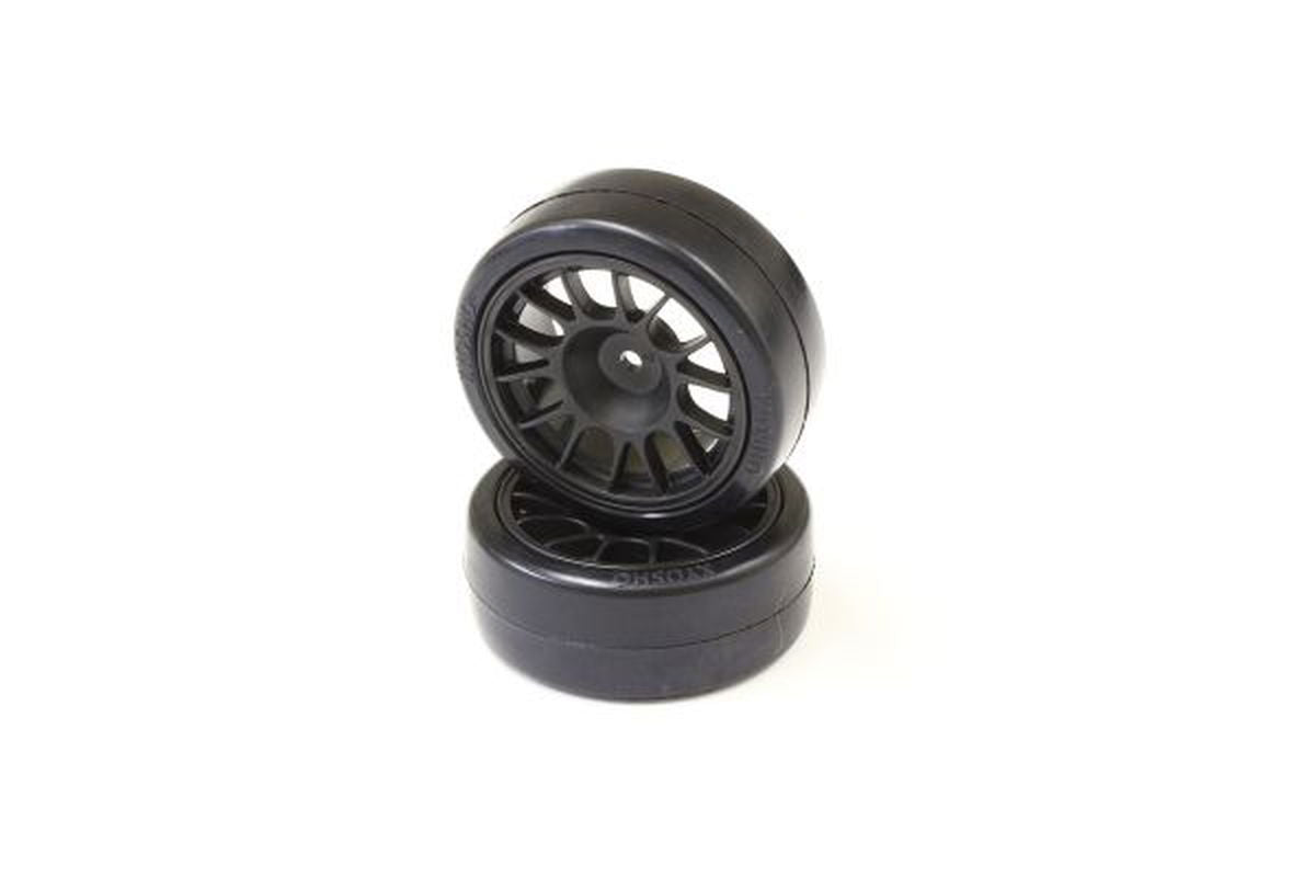 Kyosho FAT306BK Drift Tire Rear(14-Spoke/Black/24mm/2p) - BanzaiHobby