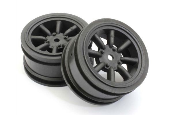 Kyosho FAH706BK 8-Spoke Watanabe Wheel (BlackMetallic/2pcs) - BanzaiHobby