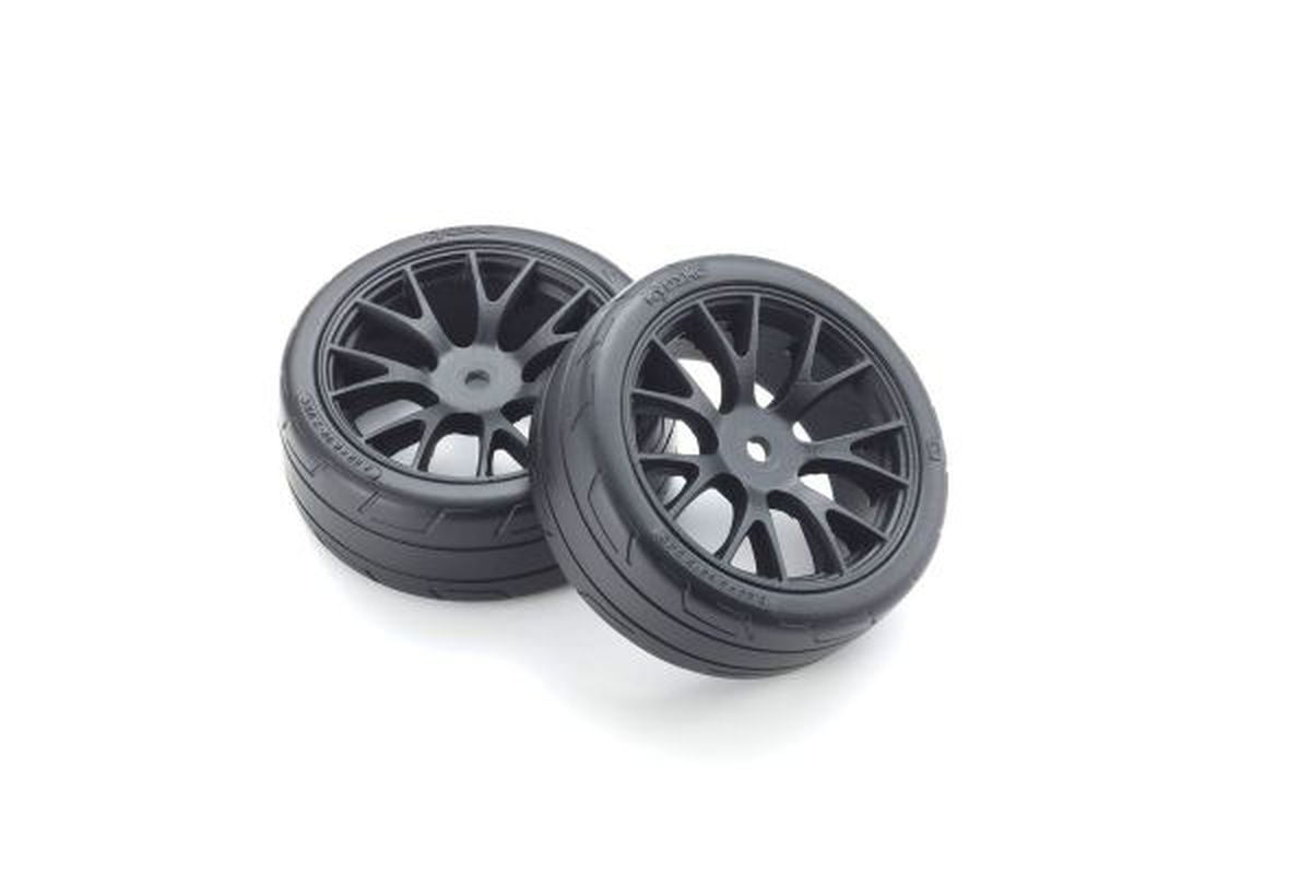 Kyosho FATH701BKM Premounted TC Tire FZ02 (M/2pcs) - BanzaiHobby