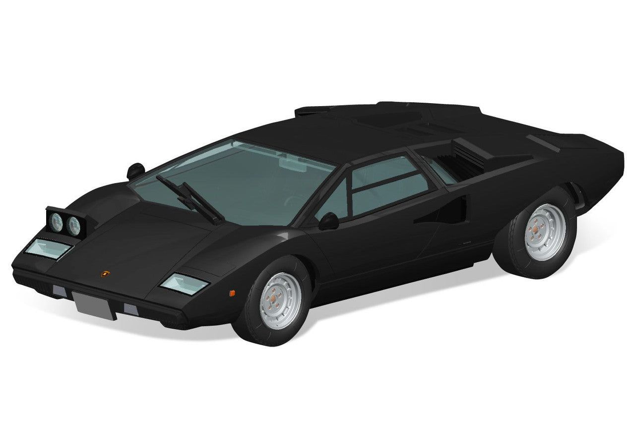 Aoshima The Snap Kit 1/32 Lamborghini Countach LP400 (Black) - BanzaiHobby