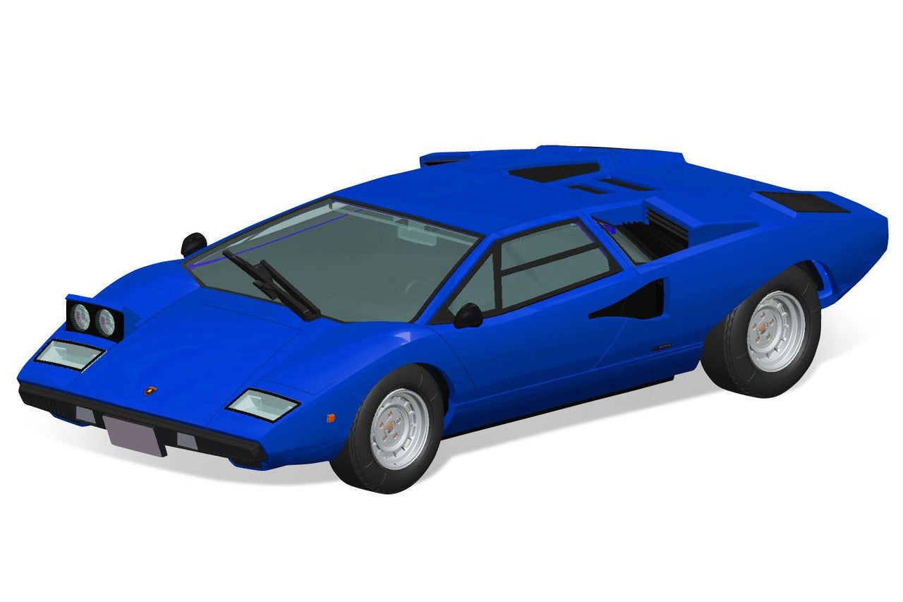 Aoshima The Snap Kit 1/32 Lamborghini Countach LP400 (Blue) - BanzaiHobby