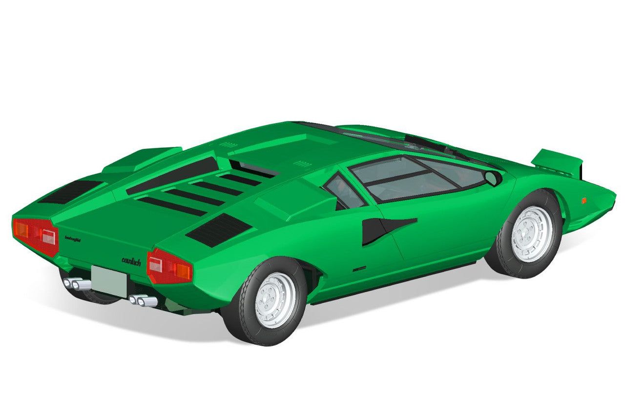 Aoshima The Snap Kit 1/32 Lamborghini Countach LP400 (Green) Plastic Model - BanzaiHobby