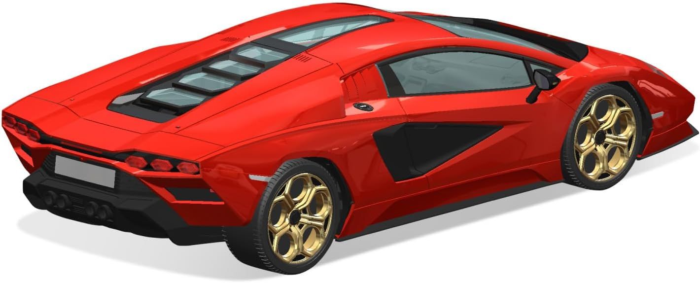 Aoshima Bunka Kyozai 19-B 1/32 The Snap Kit Series Lamborghini Countach LPI 800-4 Red - BanzaiHobby
