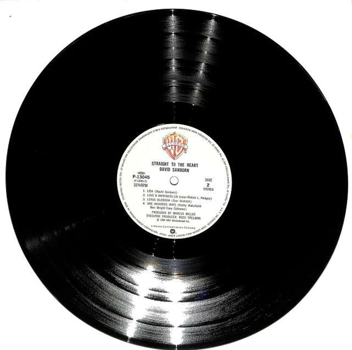 Warner Pioneer David Sanborn "Straight to the Heart" P-13045
