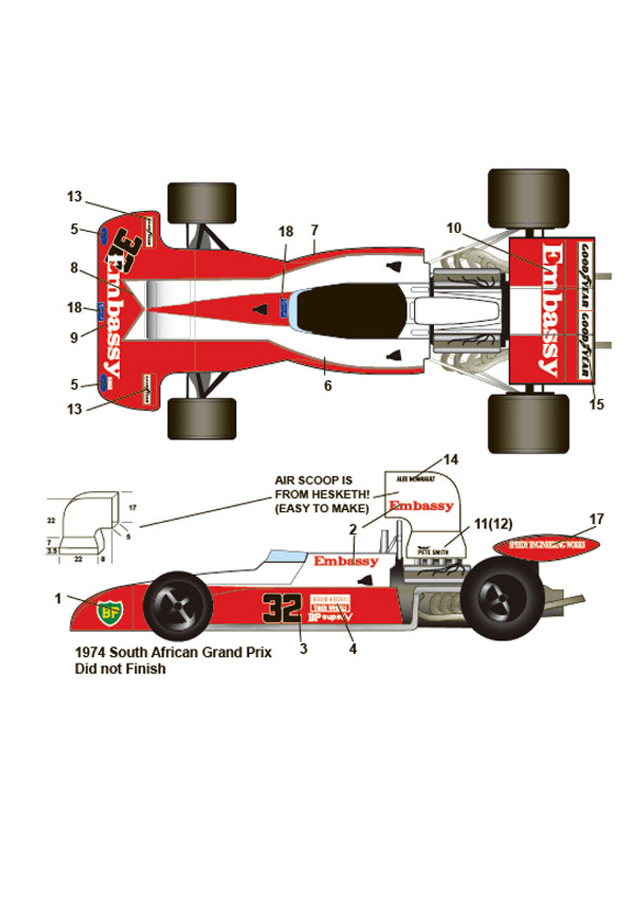 Studio27 DC1076 1/20 Tyrrell 004 Embassy