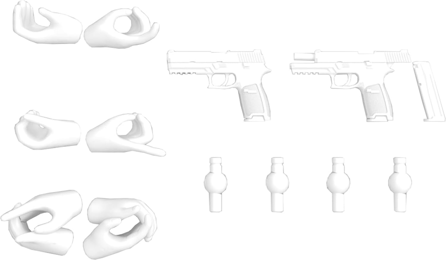 TOMYTEC LA-OP23 Little Armory Gun Handle 2 for Megami Device (White) - TOMYTEC Banzai Hobby