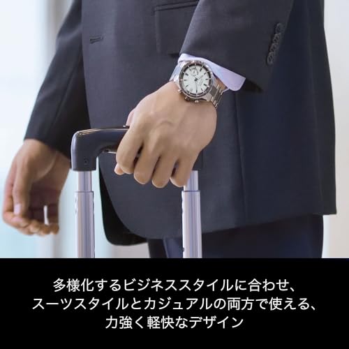 [シチズン] 腕時計 アテッサ F150 Eco-Drive エコ・ドライブGPS衛星電波時計 ダイレクトフライト ACT Line CC3085-51A メンズ ホワイト - BanzaiHobby