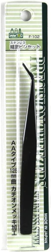 Mineshima F-102 Cationic Plated AA Tweezers 125 mm - BanzaiHobby