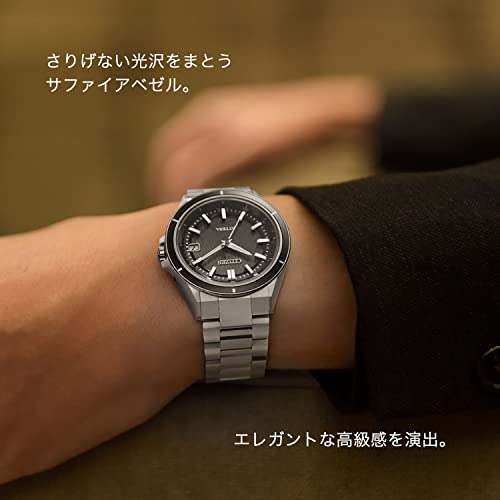 [Citizen] 腕時計 ATTESA (電波時計/防水/サファイアベゼル) CB3030-76E 軽量 チタン 光発電エコ・ドライブ ACT Line サファイアガラス メンズ ビジネス アナログ シンプル 日付 シルバー ブラック 黒 電波ソーラー - BanzaiHobby