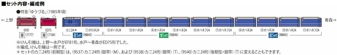 TOMIX 98846 N Gauge JNR Series 24 Type Yuzuru Extension Set Railway Model Passenger Car