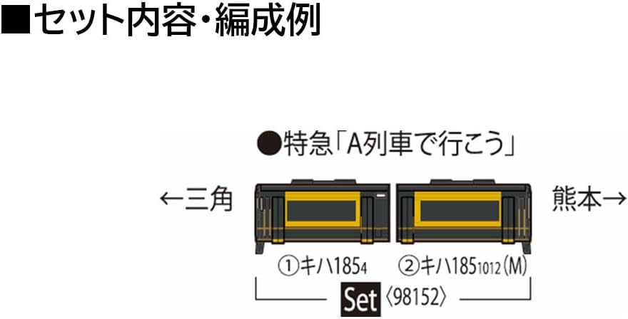 TOMIX 98152 N Gauge JR Kiha 185 Series (Let's Go on the A-Train) Set (2 Cars)