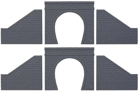 NA-93 Tunnel Portal for Single Track (Stone Design Style) (Portal 2 Sheets Retaining Wall) (Right Left 2-pair) (Unassembled Kit) (N Gauge Layout Accessory Series)