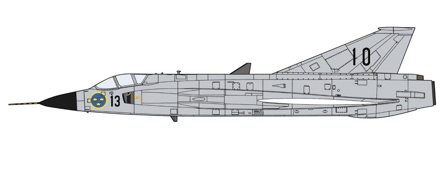 Hasegawa J35D Draken Natural Metal 1/48 - BanzaiHobby