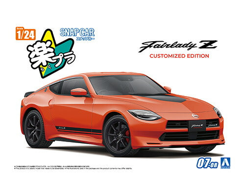 Aoshima 1/24 Rakupla Snap Car No. 07-OR RZ34 Fairlady Z Customized Edition 2024 432 Orange - BanzaiHobby